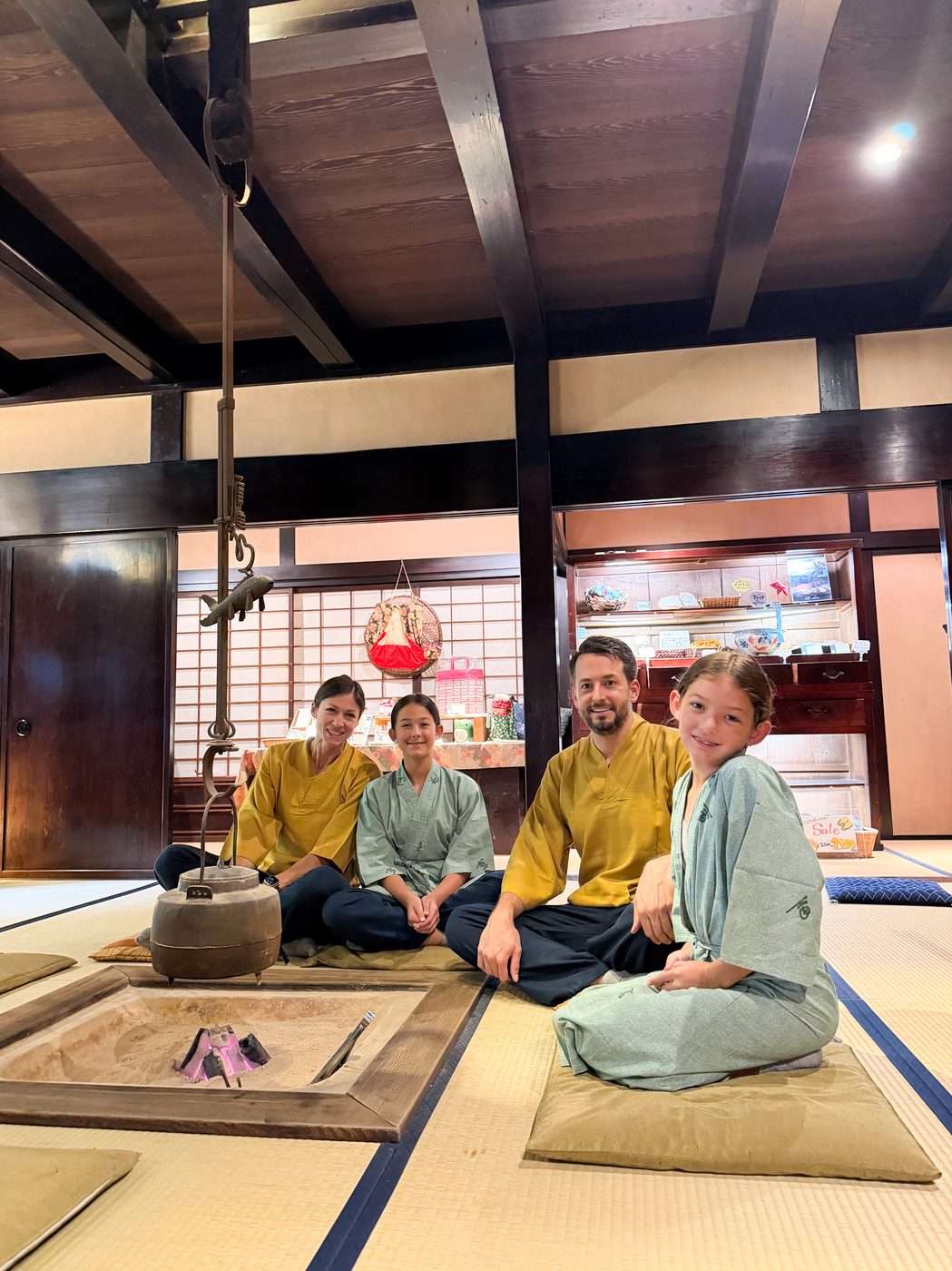 Family in traditional Japanese dress