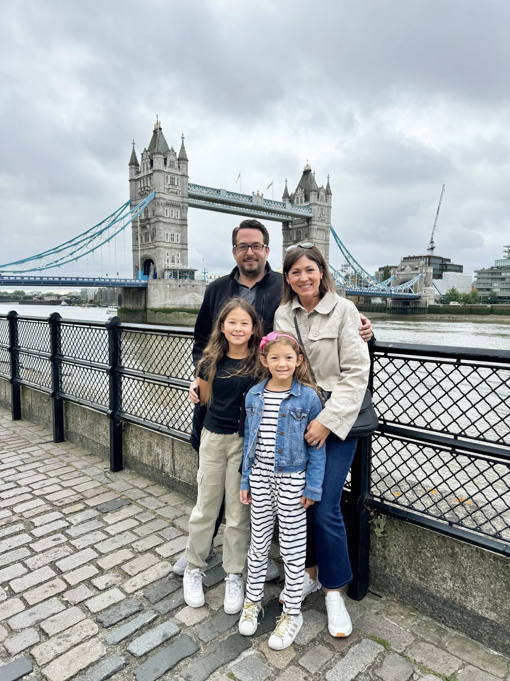 Family at Tower Bridge in London