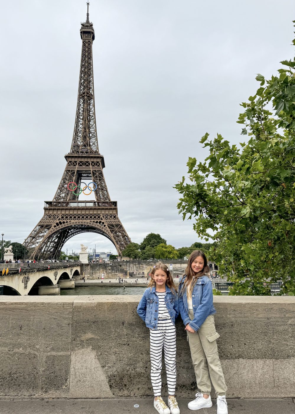 The girls at the Eiffel Tower